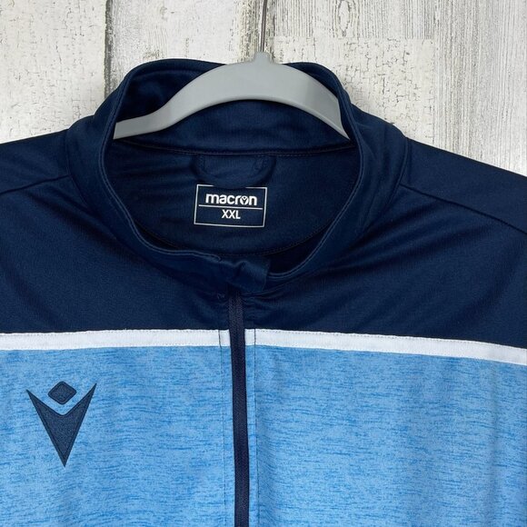 Macron 1/4 zip pullover shirt top activewear blue colorblock Men's size XXL - Picture 5 of 8